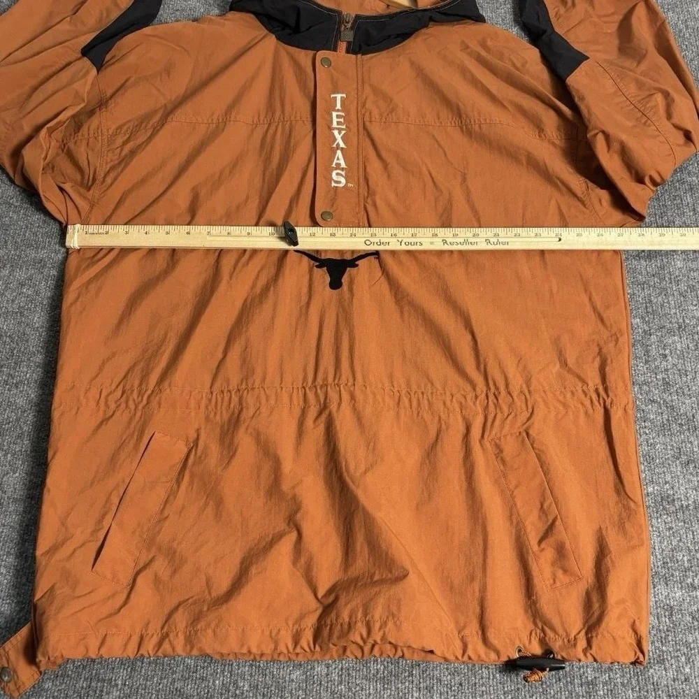 Texas‎ Longhorns Jacket Mens XL Orange NCAA Football Pullover Windbreaker Anorak